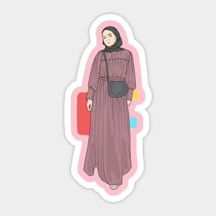 Woman In Purple Dress Sticker